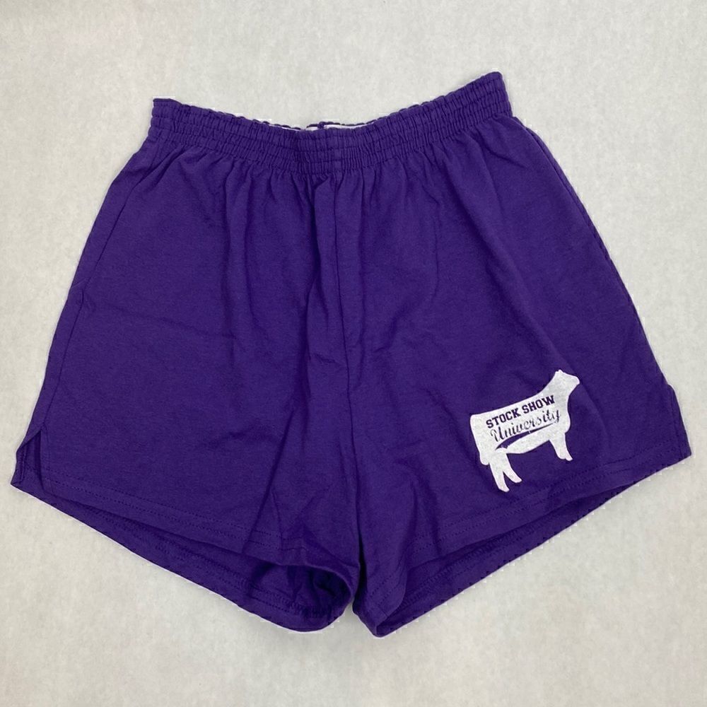 NEW Sullivan Supply Stock Show U University Purple Athletic Shorts Cheer